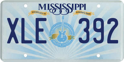 MS license plate XLE392