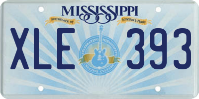 MS license plate XLE393