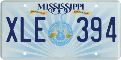 MS license plate XLE394