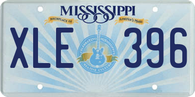 MS license plate XLE396