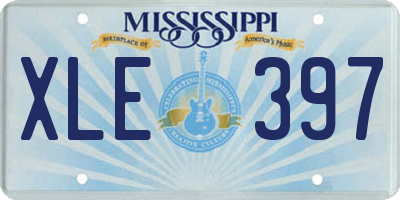 MS license plate XLE397