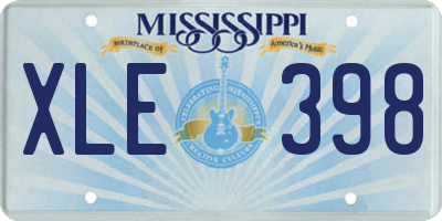 MS license plate XLE398