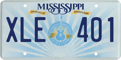 MS license plate XLE401