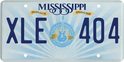 MS license plate XLE404