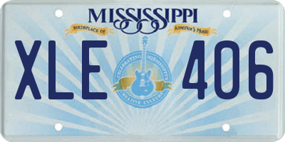 MS license plate XLE406