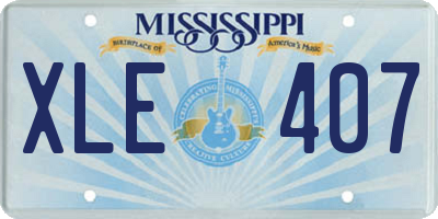 MS license plate XLE407