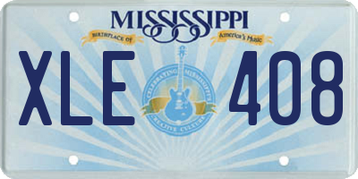 MS license plate XLE408