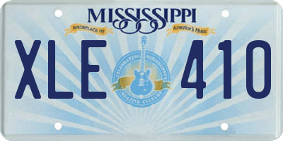 MS license plate XLE410