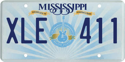 MS license plate XLE411