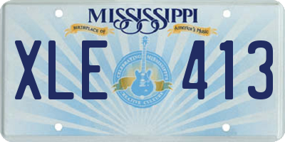 MS license plate XLE413