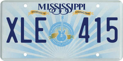 MS license plate XLE415