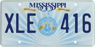 MS license plate XLE416