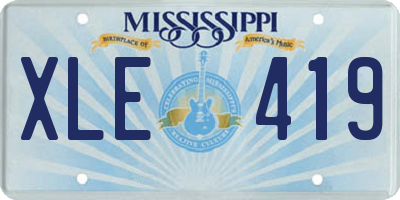 MS license plate XLE419
