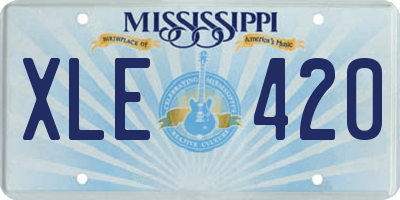 MS license plate XLE420