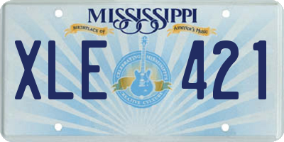 MS license plate XLE421