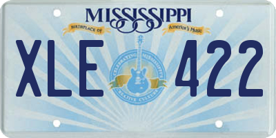 MS license plate XLE422