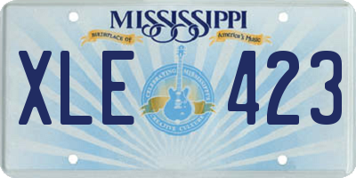 MS license plate XLE423