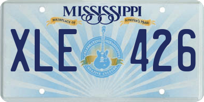 MS license plate XLE426