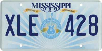 MS license plate XLE428