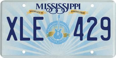 MS license plate XLE429