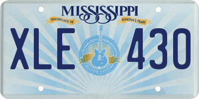 MS license plate XLE430