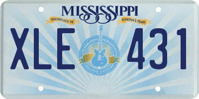 MS license plate XLE431
