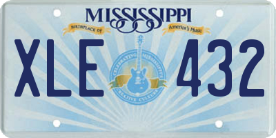 MS license plate XLE432