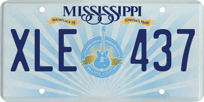 MS license plate XLE437