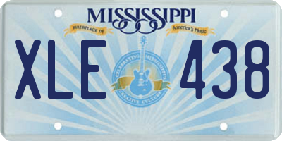 MS license plate XLE438