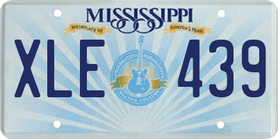 MS license plate XLE439
