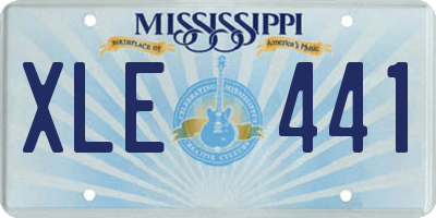 MS license plate XLE441