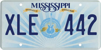 MS license plate XLE442
