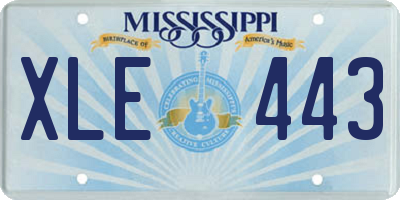MS license plate XLE443