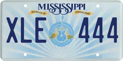 MS license plate XLE444