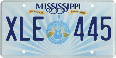 MS license plate XLE445
