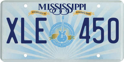 MS license plate XLE450