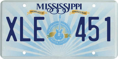 MS license plate XLE451
