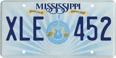 MS license plate XLE452
