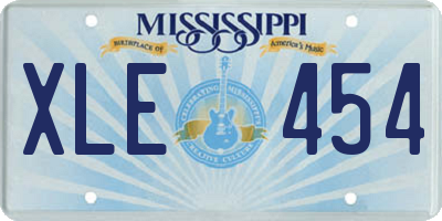 MS license plate XLE454