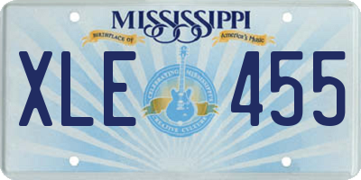 MS license plate XLE455