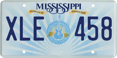 MS license plate XLE458
