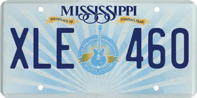MS license plate XLE460
