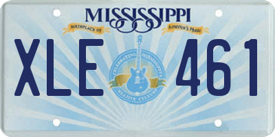 MS license plate XLE461