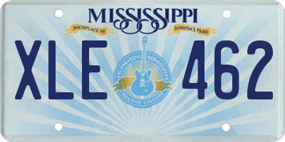 MS license plate XLE462