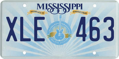 MS license plate XLE463