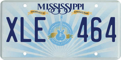 MS license plate XLE464