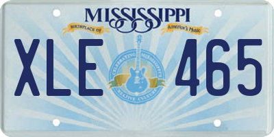 MS license plate XLE465