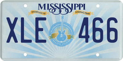 MS license plate XLE466