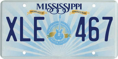 MS license plate XLE467