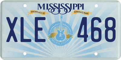 MS license plate XLE468